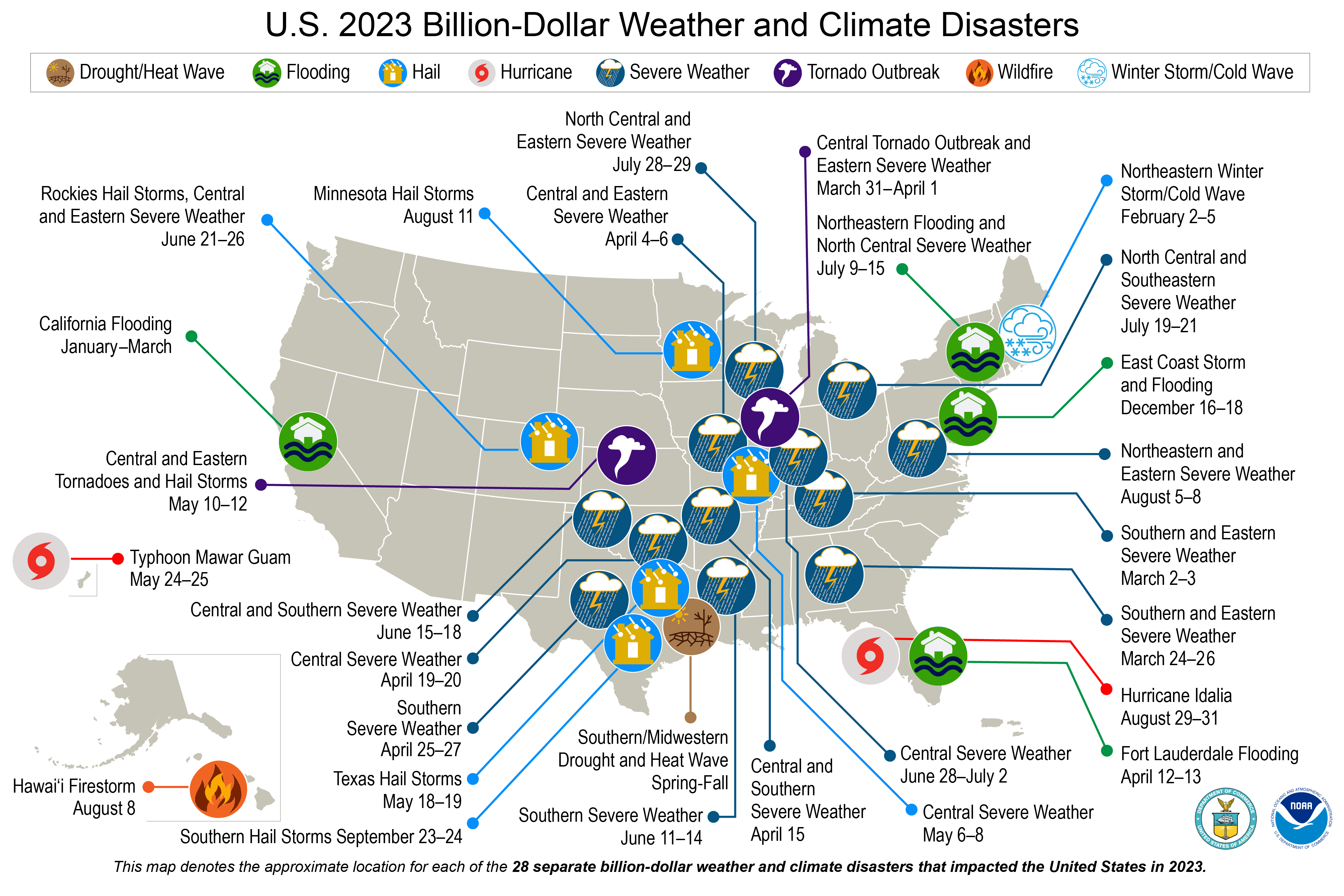 2023 Billion Dollar Disaster Map 